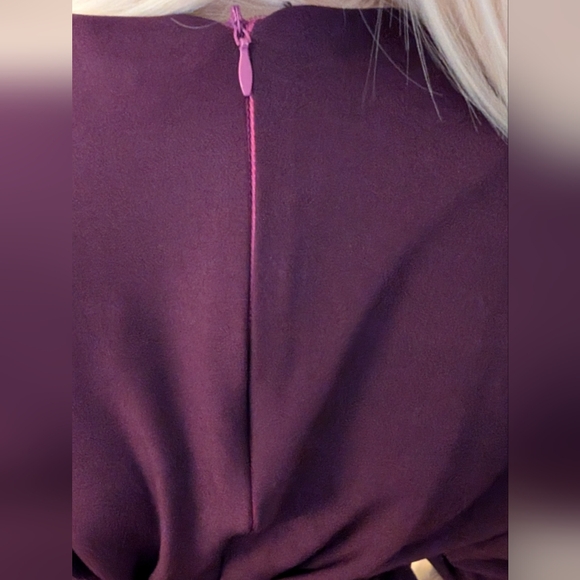 GRASSFIELDS Dress. Plum/Wine Burgundy UK 12/US 8 Wrap Tulip Feminine Holiday - Picture 5 of 10
